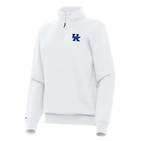 Women's Antigua White Kentucky Wildcats Victory Quarter-Zip Sweatshirt