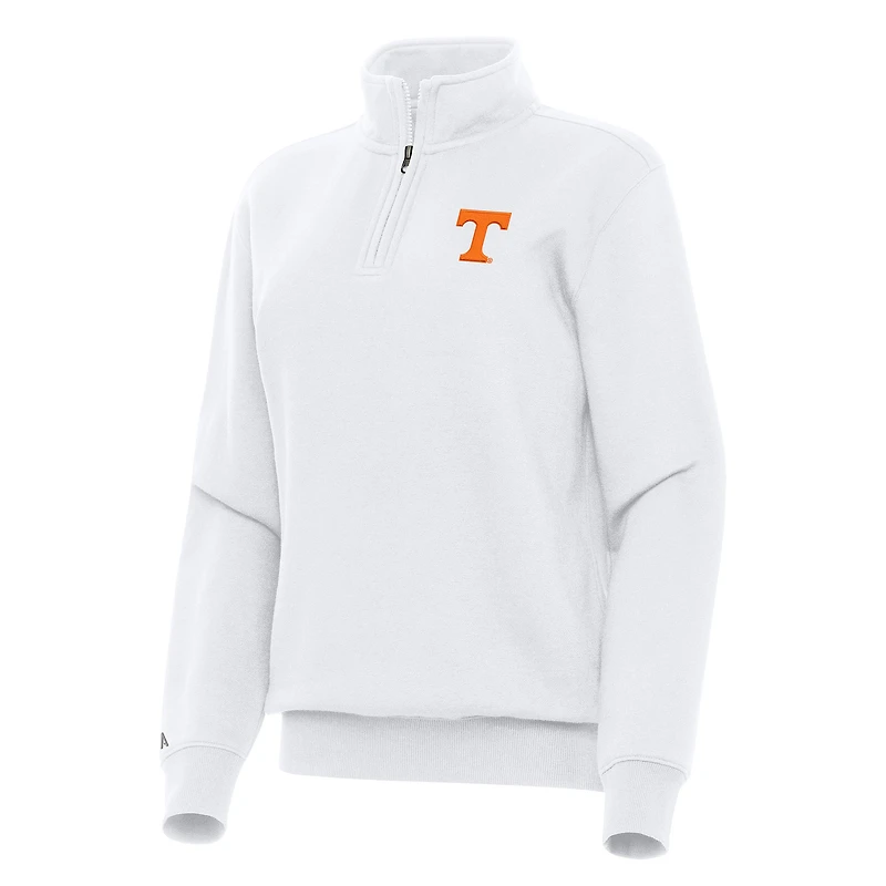 Women's Antigua White Tennessee Volunteers Victory Quarter-Zip Sweatshirt