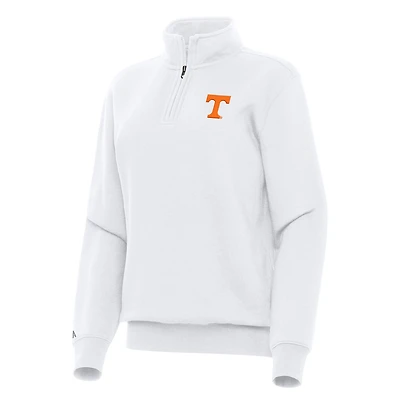 Women's Antigua White Tennessee Volunteers Victory Quarter-Zip Sweatshirt