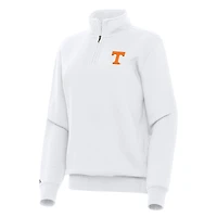 Women's Antigua White Tennessee Volunteers Victory Quarter-Zip Sweatshirt