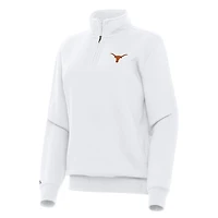 Women's Antigua White Texas Longhorns Victory Quarter-Zip Sweatshirt