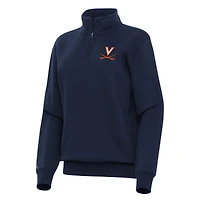 Women's Antigua Navy Virginia Cavaliers Victory Quarter-Zip Sweatshirt