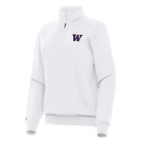 Women's Antigua White Washington Huskies Victory Quarter-Zip Sweatshirt