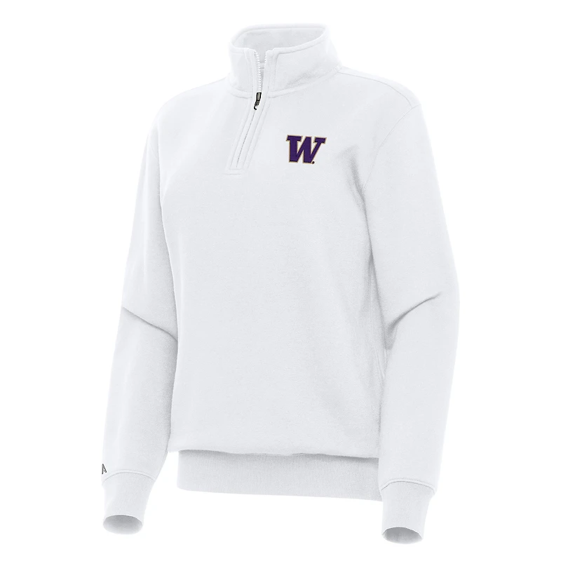 Women's Antigua White Washington Huskies Victory Quarter-Zip Sweatshirt
