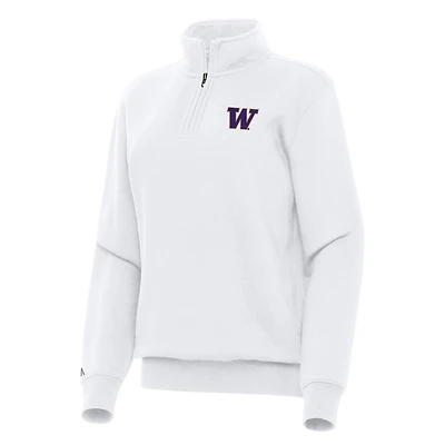 Women's Antigua White Washington Huskies Victory Quarter-Zip Sweatshirt
