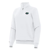 Women's Antigua White Florida Gators Victory Quarter-Zip Sweatshirt