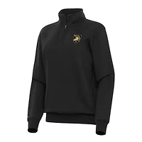 Women's Antigua Black Army Black Knights Victory Quarter-Zip Sweatshirt