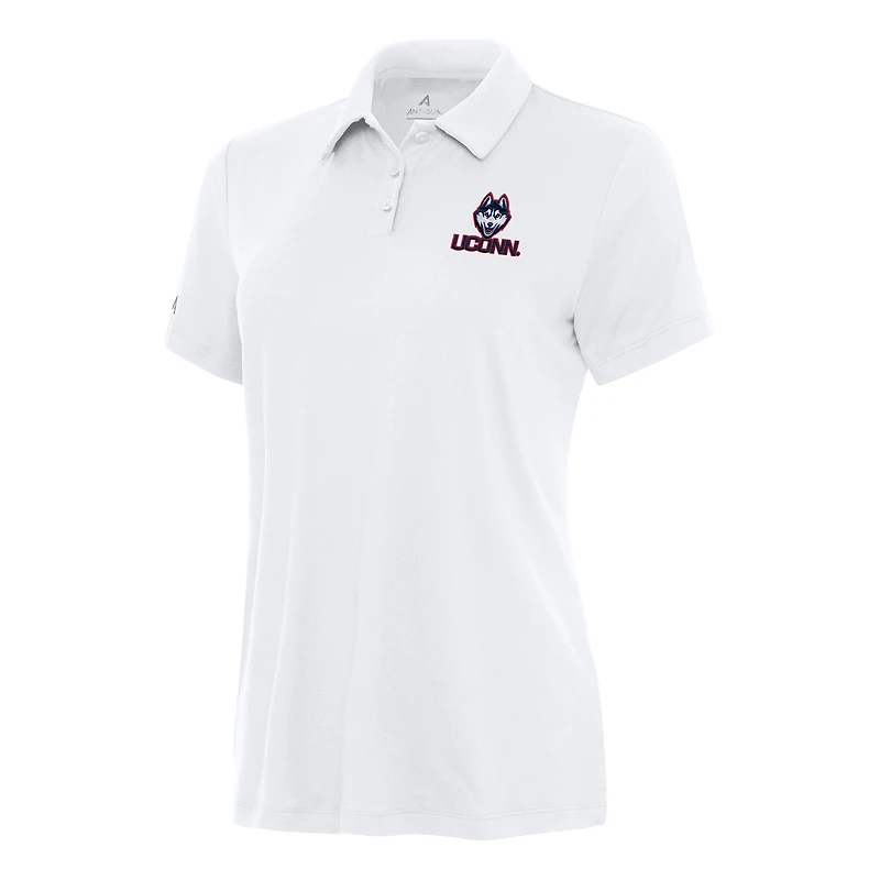 Women's Antigua White UConn Huskies Reprocess Polo
