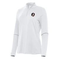 Women's Antigua White Florida State Seminoles Reprocess Quarter-Zip Top