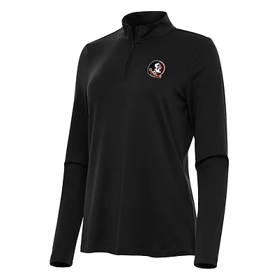 Women's Antigua Black Florida State Seminoles Reprocess Quarter-Zip Top