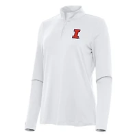Women's Antigua White Illinois Fighting Illini Reprocess Quarter-Zip Top