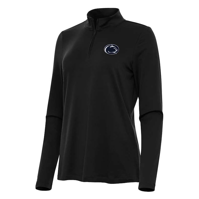 Women's Antigua Black Penn State Nittany Lions Reprocess Quarter-Zip Top