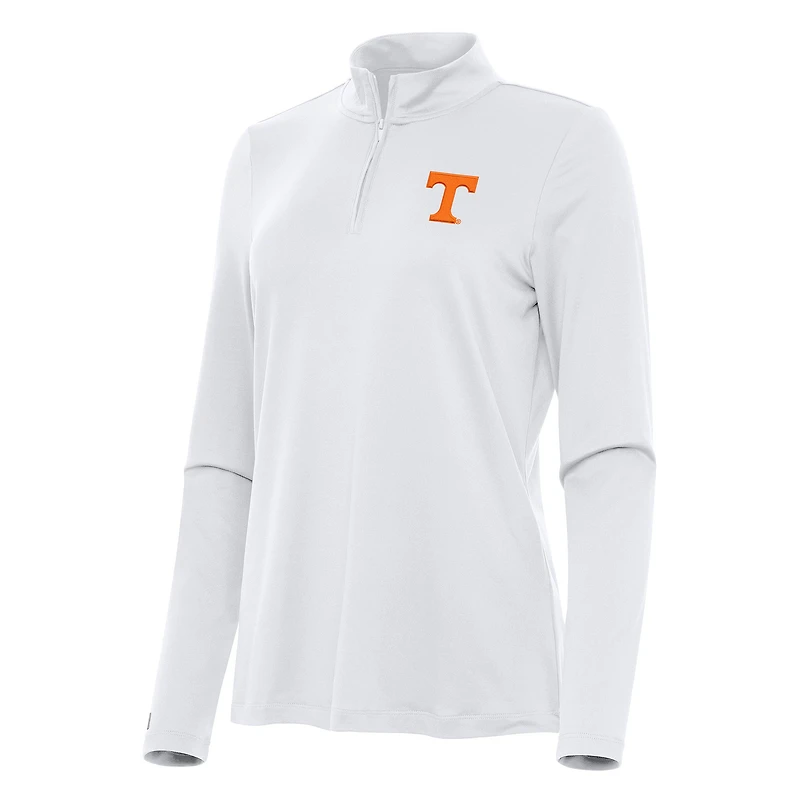 Women's Antigua White Tennessee Volunteers Reprocess Quarter-Zip Top