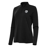 Women's Antigua Black Texas A&M Aggies Reprocess Quarter-Zip Top