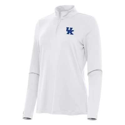 Women's Antigua White Kentucky Wildcats Reprocess Quarter-Zip Top