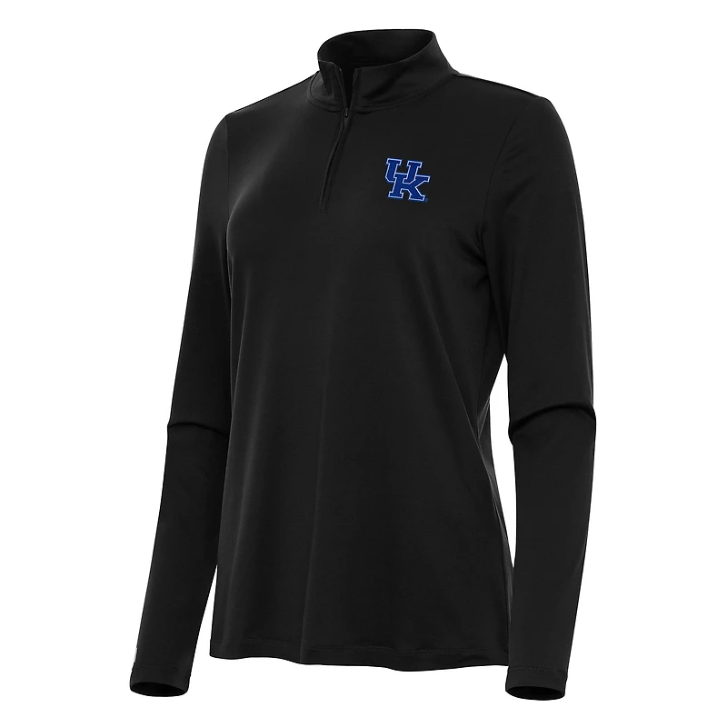 Women's Antigua Black Kentucky Wildcats Reprocess Quarter-Zip Top