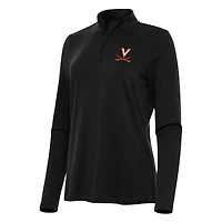 Women's Antigua Black Virginia Cavaliers Reprocess Quarter-Zip Top