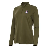 Women's Antigua Olive Arizona Wildcats Reprocess Quarter-Zip Top