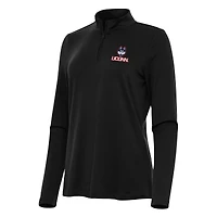 Women's Antigua Black UConn Huskies Reprocess Quarter-Zip Top