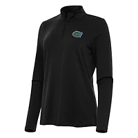 Women's Antigua Black Florida Gators Reprocess Quarter-Zip Top