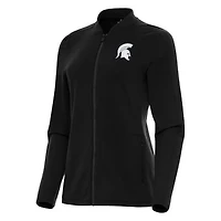 Women's Antigua Black Michigan State Spartans Continual Full-Zip Jacket