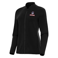 Women's Antigua Black UConn Huskies Continual Full-Zip Jacket