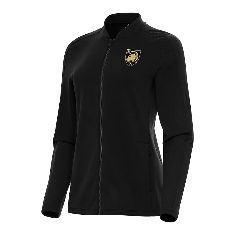 Women's Antigua Black Army Black Knights Continual Full-Zip Jacket
