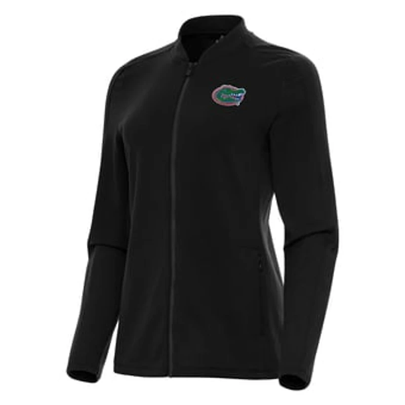 Women's Antigua Black Florida Gators Continual Full-Zip Jacket
