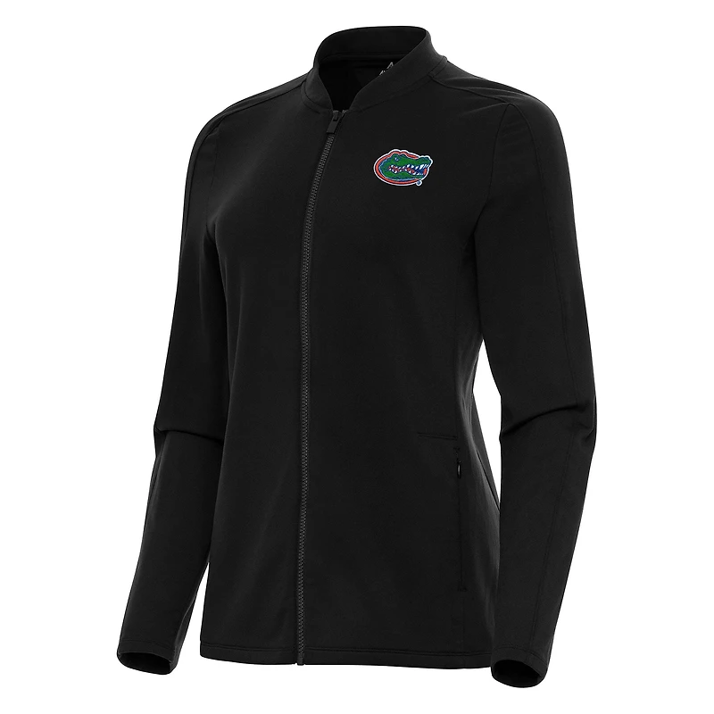 Women's Antigua Black Florida Gators Continual Full-Zip Jacket