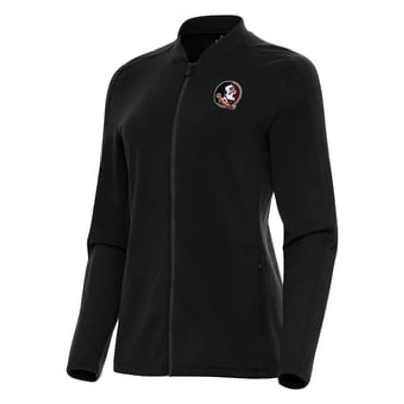Women's Antigua Black Florida State Seminoles Continual Full-Zip Jacket