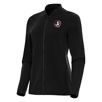 Women's Antigua Black Florida State Seminoles Continual Full-Zip Jacket