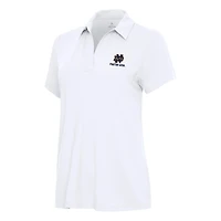 Women's Antigua White Notre Dame Fighting Irish Logo & Wordmark Era Polo