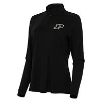 Women's Antigua Black Purdue Boilermakers Intent Quarter-Zip Top