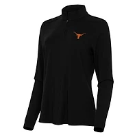 Women's Antigua Black Texas Longhorns Intent Quarter-Zip Top