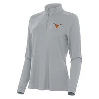 Women's Antigua Gray Texas Longhorns Intent Quarter-Zip Top