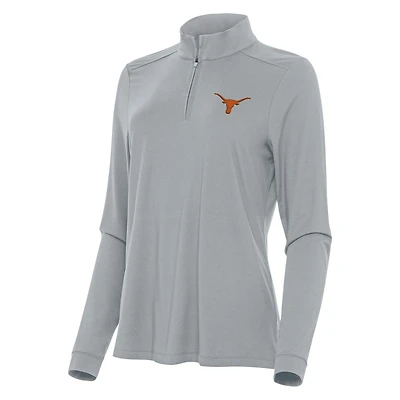 Women's Antigua Gray Texas Longhorns Intent Quarter-Zip Top