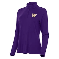Women's Antigua Purple Washington Huskies Intent Quarter-Zip Top