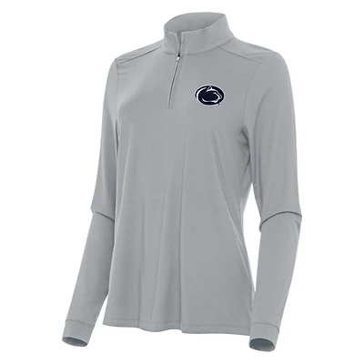 Women's Antigua Gray Penn State Nittany Lions Intent Quarter-Zip Top