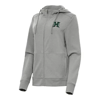 Women's Antigua Heather Gray Hawaii Rainbow Warriors Seeker Full-Zip Hoodie