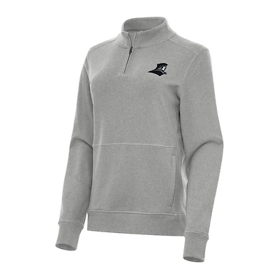 Women's Antigua Heather Gray Providence Friars Crush Quarter-Zip Fleece Sweatshirt