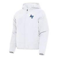 Women's Antigua White Air Force Falcons Universe Full-Zip Puffer Jacket