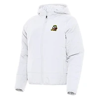 Women's Antigua White Oregon Ducks Universe Full-Zip Puffer Jacket