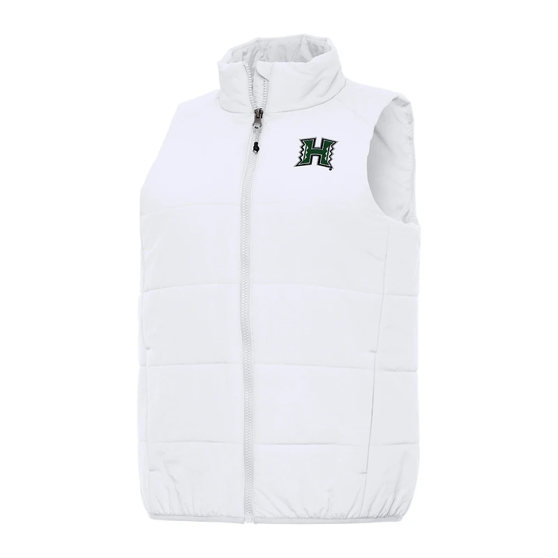 Women's Antigua White Hawaii Rainbow Warriors Experience Full-Zip Vest