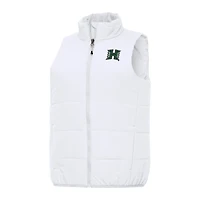 Women's Antigua White Hawaii Rainbow Warriors Experience Full-Zip Vest