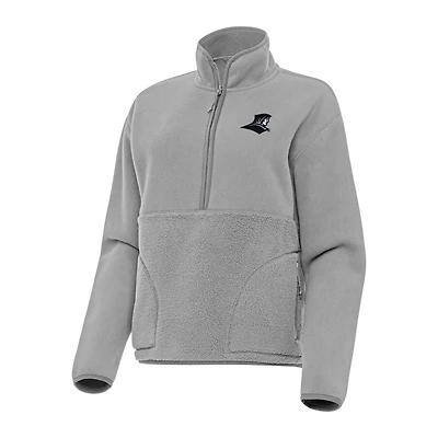 Women's Antigua Gray Providence Friars Figure Half-Zip Pullover Sweatshirt