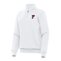 Women's Antigua White Texas Tech Red Raiders Victory Quarter-Zip Sweatshirt