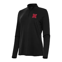 Women's Antigua Black Nebraska Huskers Reprocess Quarter-Zip Top