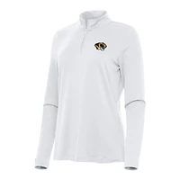Women's Antigua White Missouri Tigers Reprocess Quarter-Zip Top