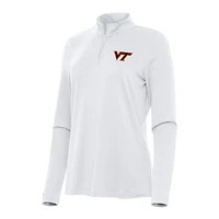 Women's Antigua White Virginia Tech Hokies Reprocess Quarter-Zip Top