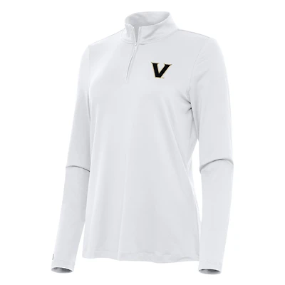 Women's Antigua White Vanderbilt Commodores Reprocess Quarter-Zip Top